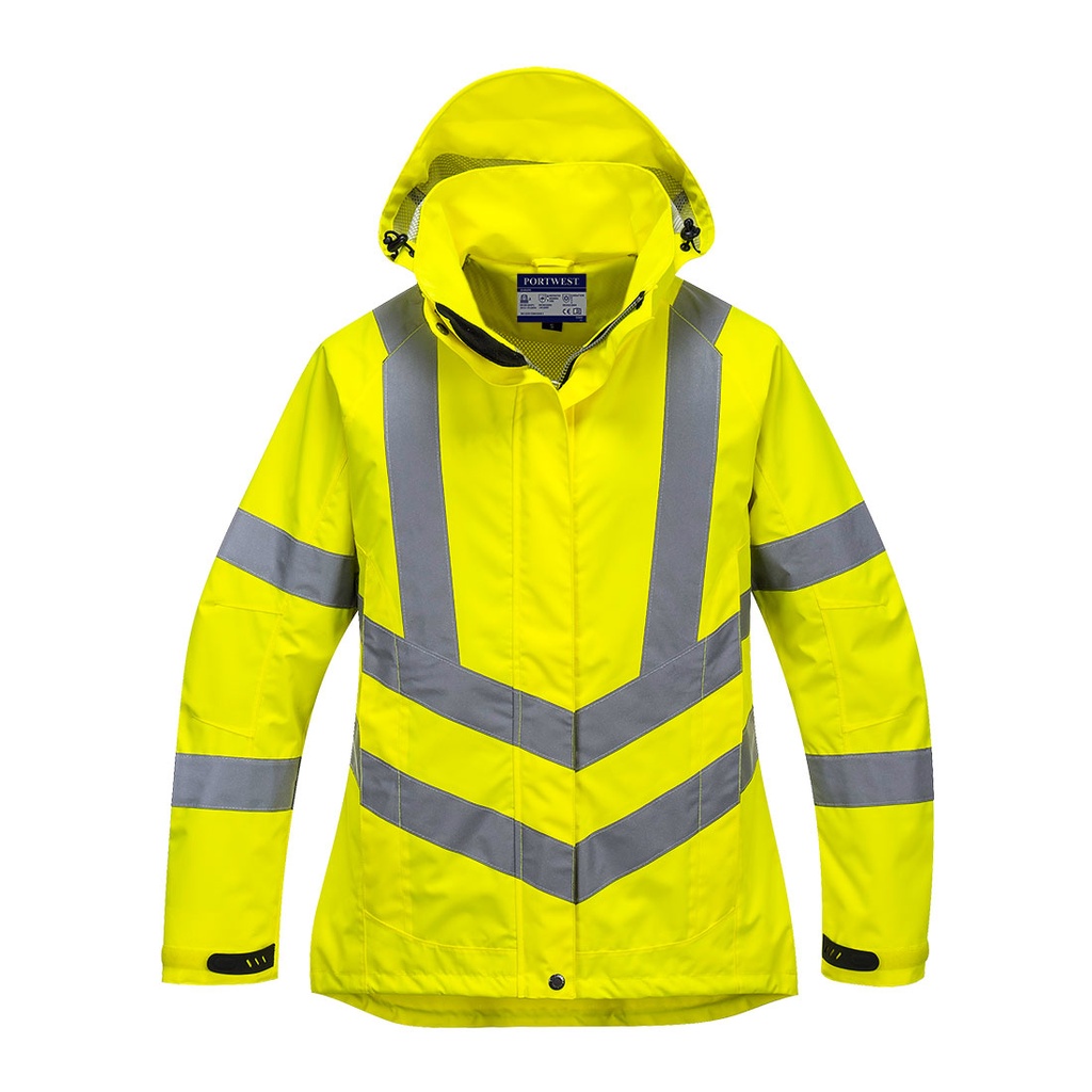[LW70YERXS] Hi-Vis Women's Breathable Rain Jacket (Yellow, XS)