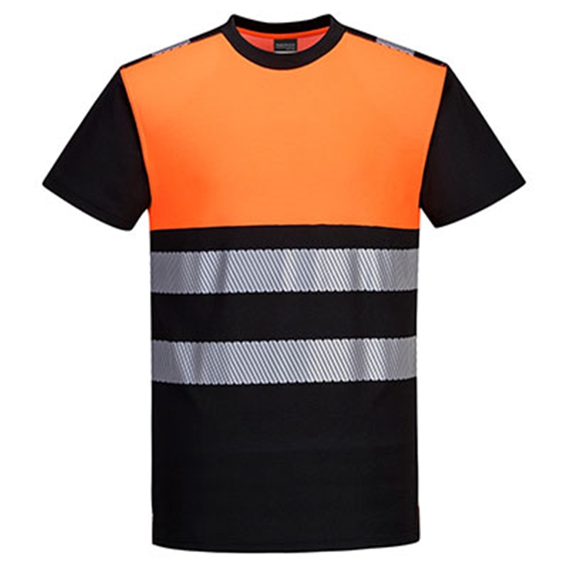 PW3 Hi-Vis Class 1 T-Shirt (Black/Orange, S)