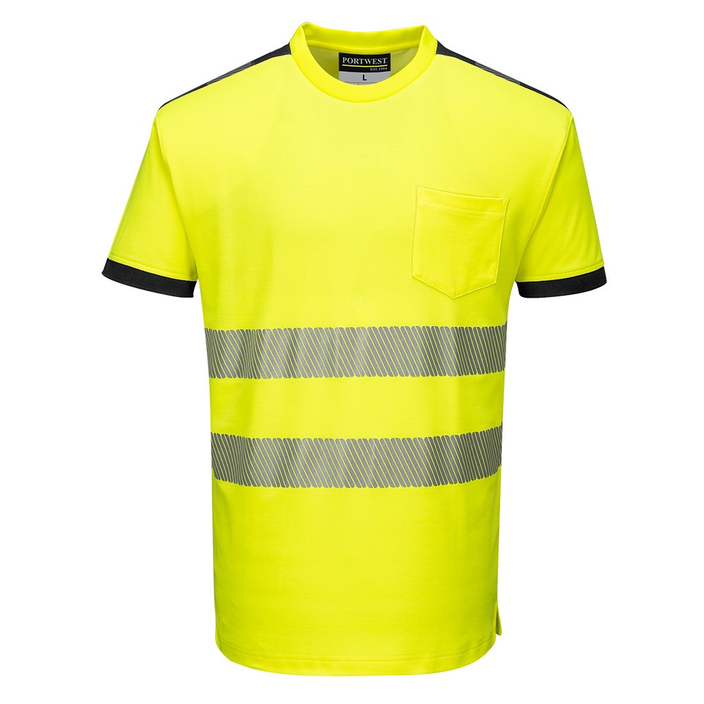 [T181YBRXS] PW3 Hi-Vis Cotton Comfort T-Shirt S/S (Yellow/Black, XS)