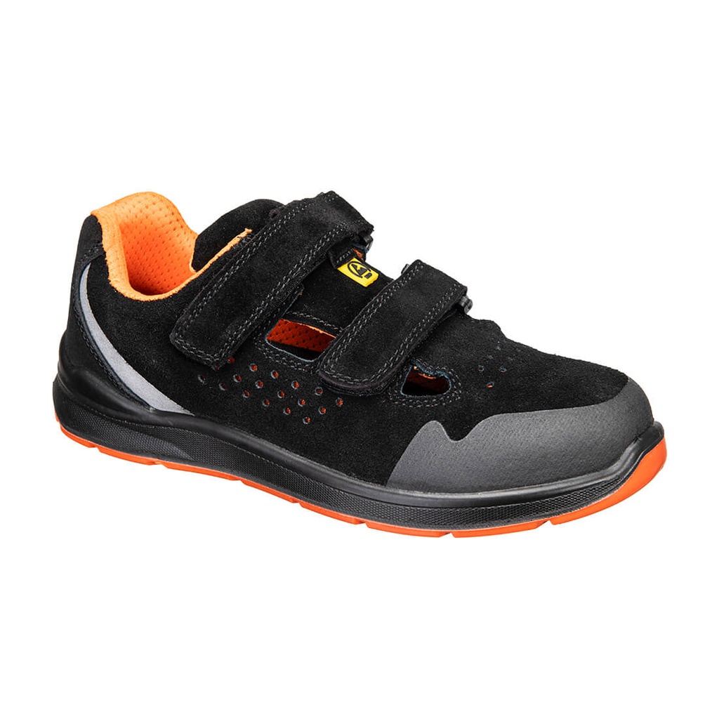 Steel Cow Suede Sandal S1P ESD SR FO (35, Black)