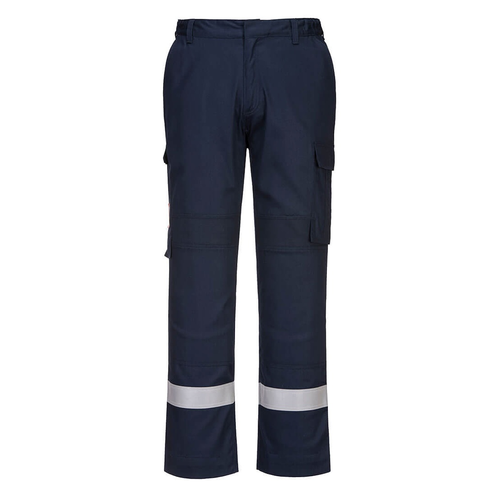 [FR401NARS] Bizflame Work Lightweight Stretch Panelled FR Trousers (S, Navy)