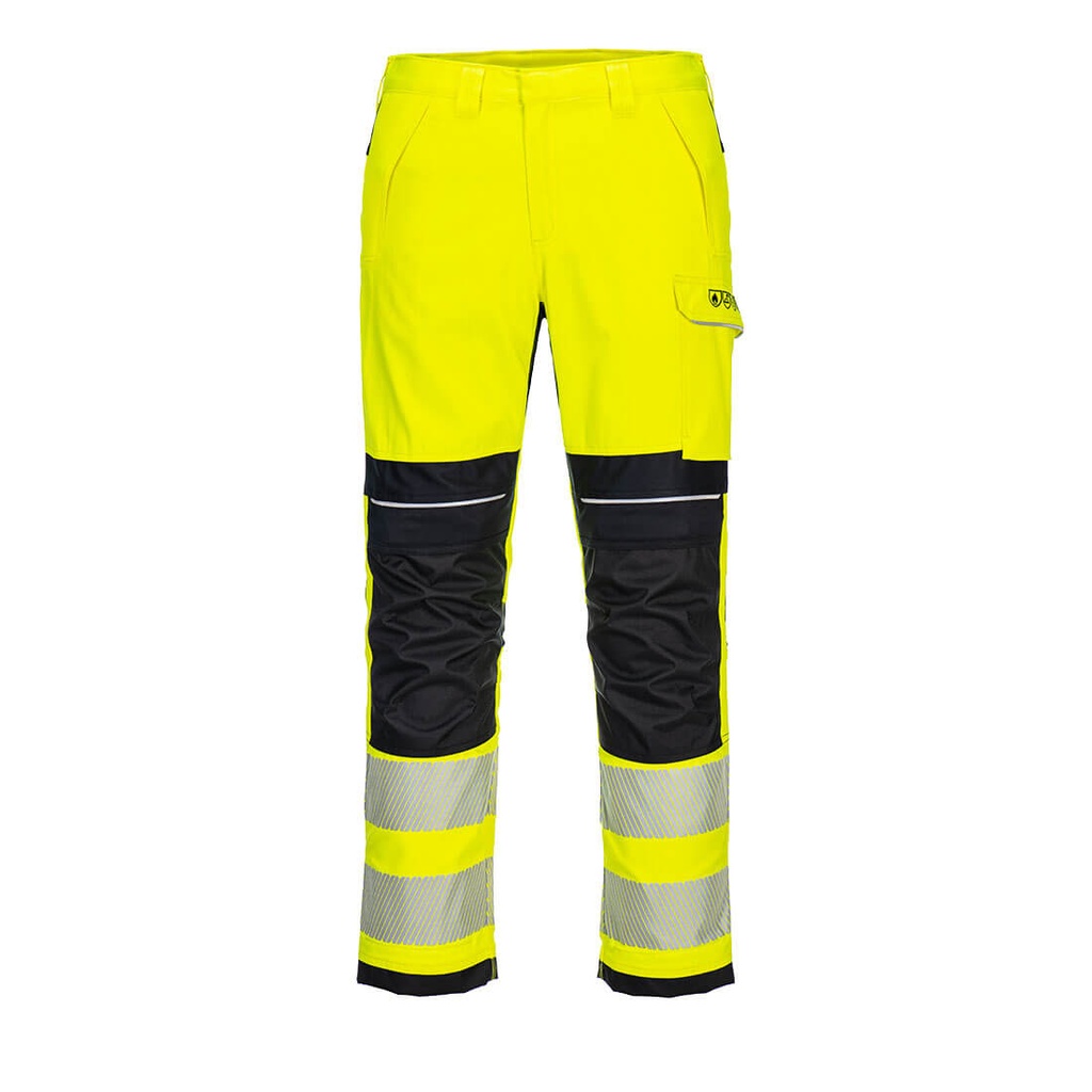 PW3 Modaflame Work Hi-Vis Multi-Norm FR Trousers (28, Yellow/Black)