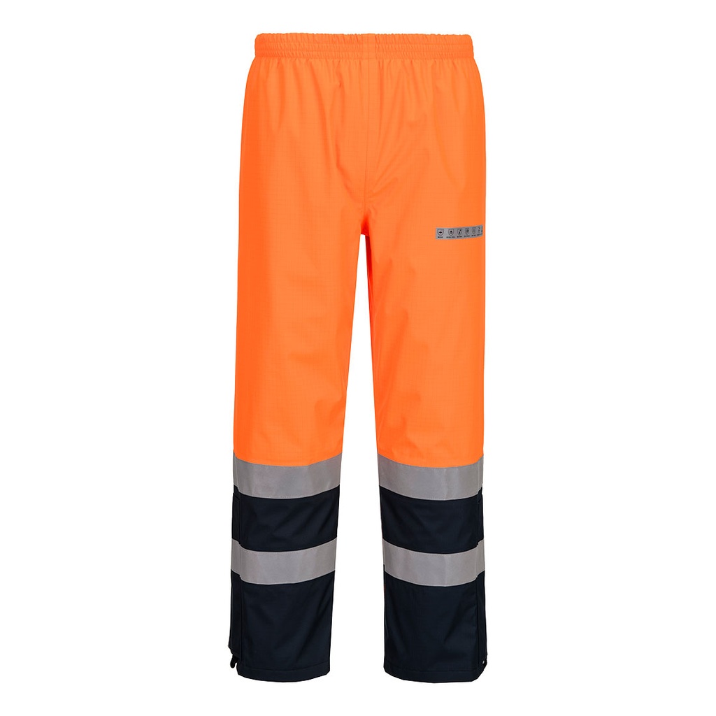 Bizflame Rain+ Hi-Vis Multi-Norm Contrast FR Trousers (S, Orange/Navy)