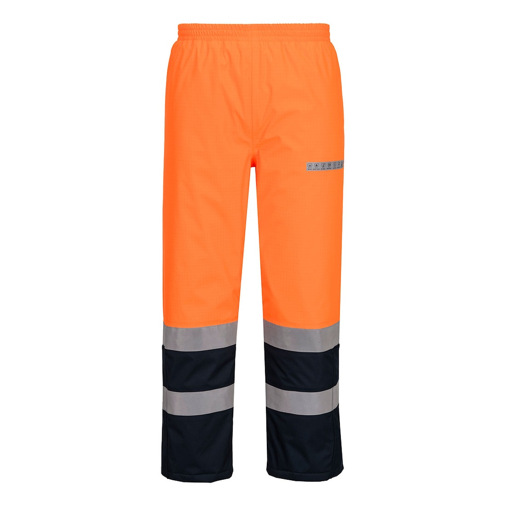 [FR434ONRS] Bizflame Rain+ Hi-Vis Multi-Norm Contrast FR Winter Trousers (S, Orange/Navy)