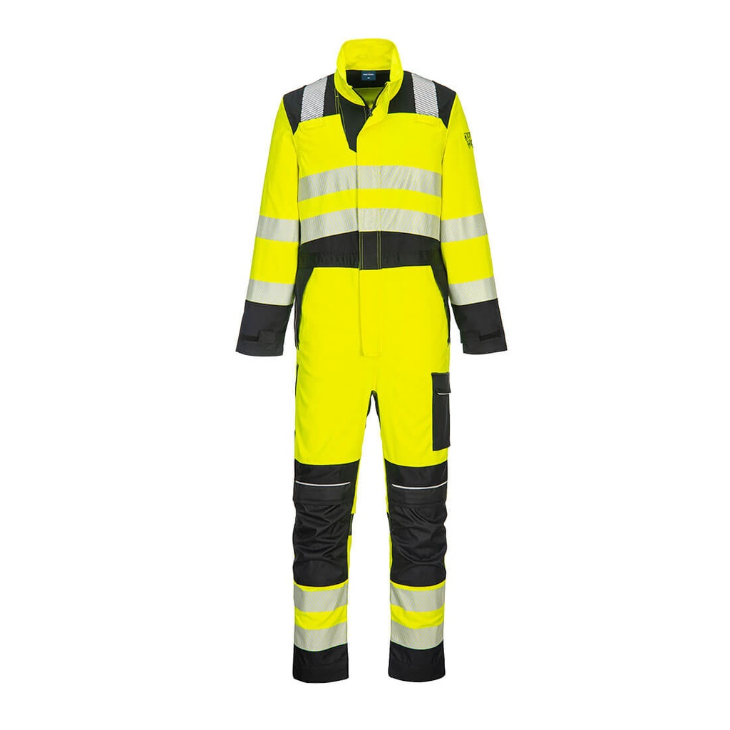 [FR507YBRS] PW3 Modaflame Work Hi-Vis Multi-Norm FR Coverall (S, Yellow/Black)
