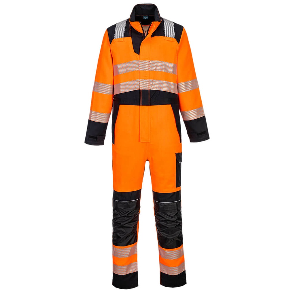 [FR509OBRS] PW3 Modaflame Work HVO Multi-Norm FR Coverall (S, Orange/Black)