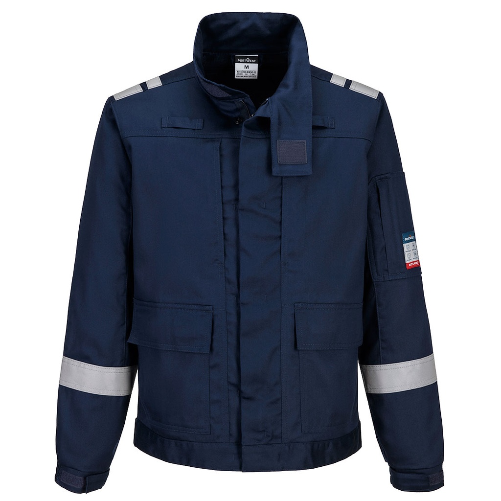 [FR601NARS] Bizflame Work Lightweight Stretch Panelled FR Jacket (S, Navy)