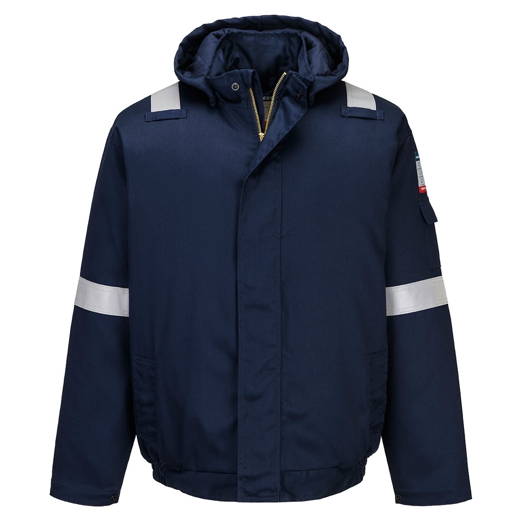 [FR731NVRXS] Bizflame Work+ FR Insulated Bomber Jacket (XS, Navy)