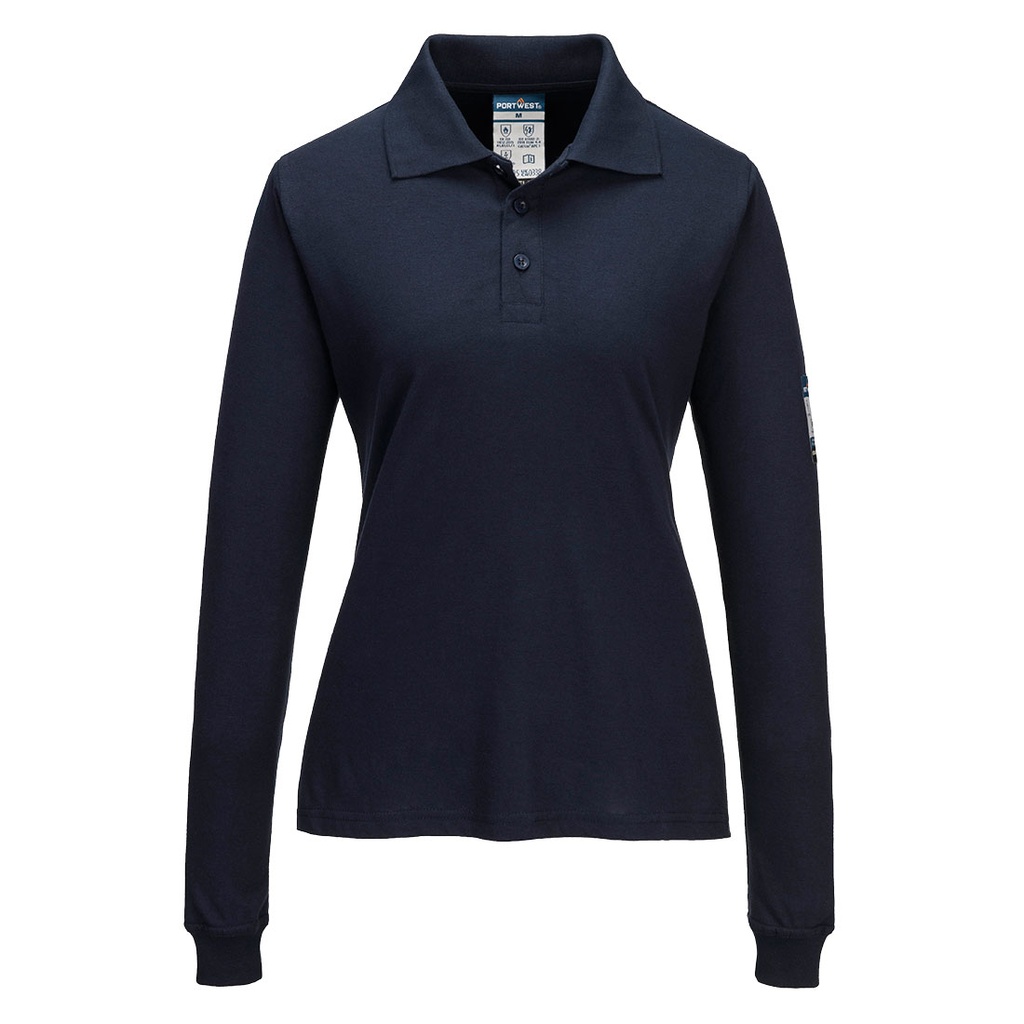 Modaflame Knit FR Women's Long Sleeve Polo Shirt