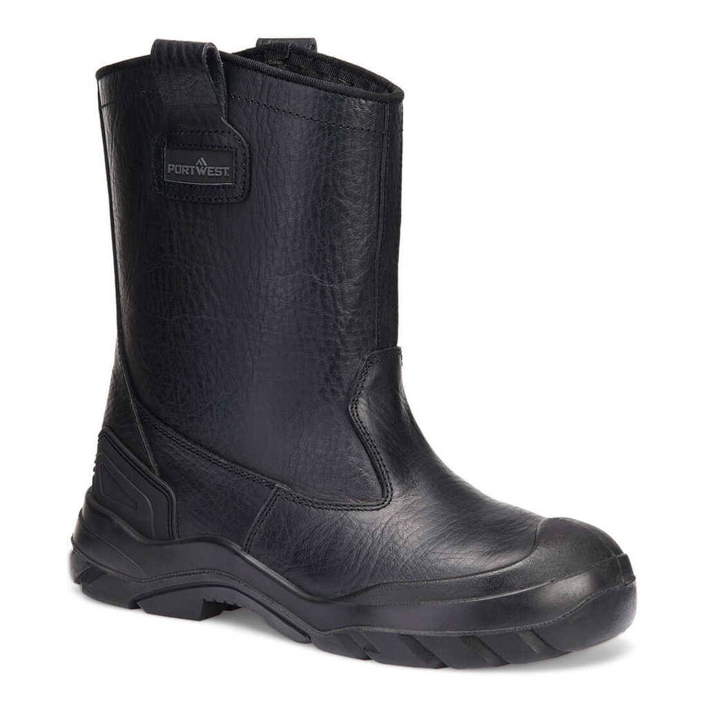 [FT23BKR37] Steel Leather Rigger  S3 CI (37, Black)