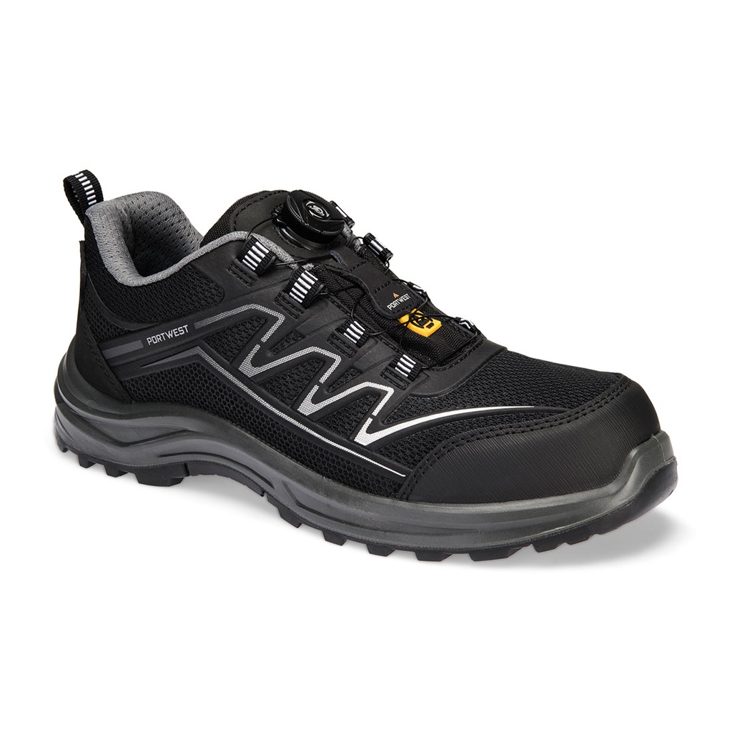 [FT32BKG35] Composite KPU and Mesh Trainer S1PS ESD SR FO (35, Black/Grey)