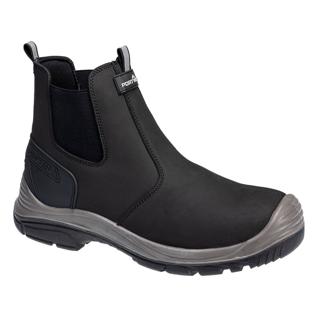 [FV02BGY36] Steel Action Nubuck Dealer Boot S7 SC FO SR (36, Black/Grey)