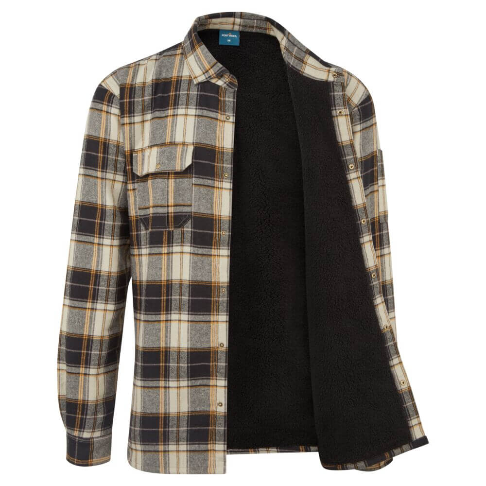 [KA313BKRS] KA3 Sherpa Lined Check Shirt (S, Black)