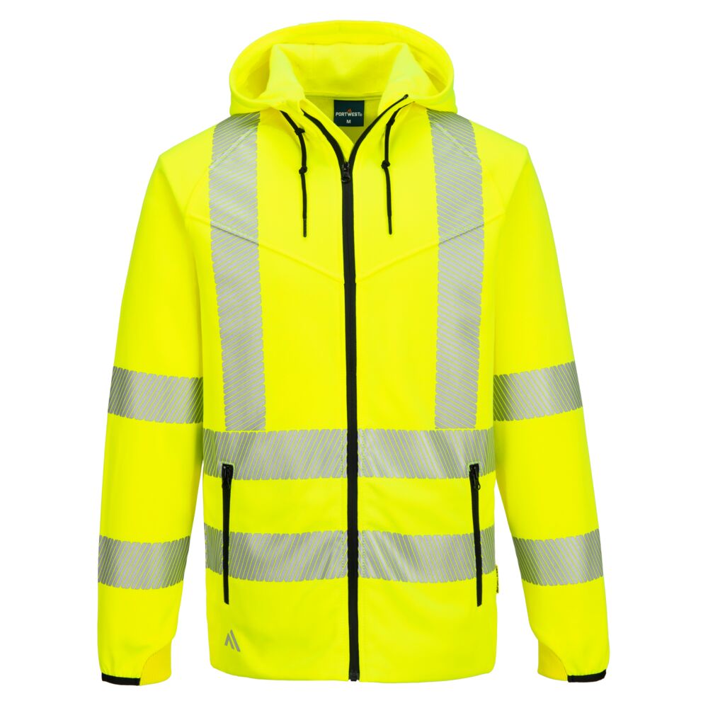 [KX303YERS] KX3 Sport Hi-Vis Zipped Hoodie (S, Yellow)
