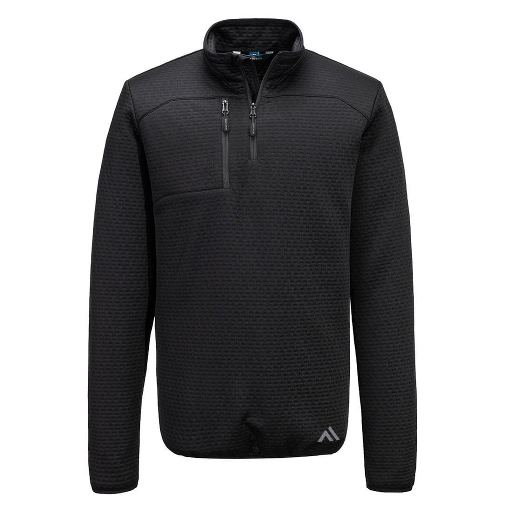 [KX376BKRS] KX3 Sport Textured 1/4 Zip Sweatshirt (S, Black)