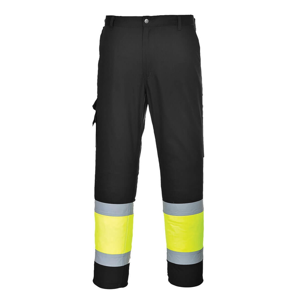 [L049YBRS] Hi-Vis Lightweight Contrast Class 1 Service Trousers (S, Yellow/Black)