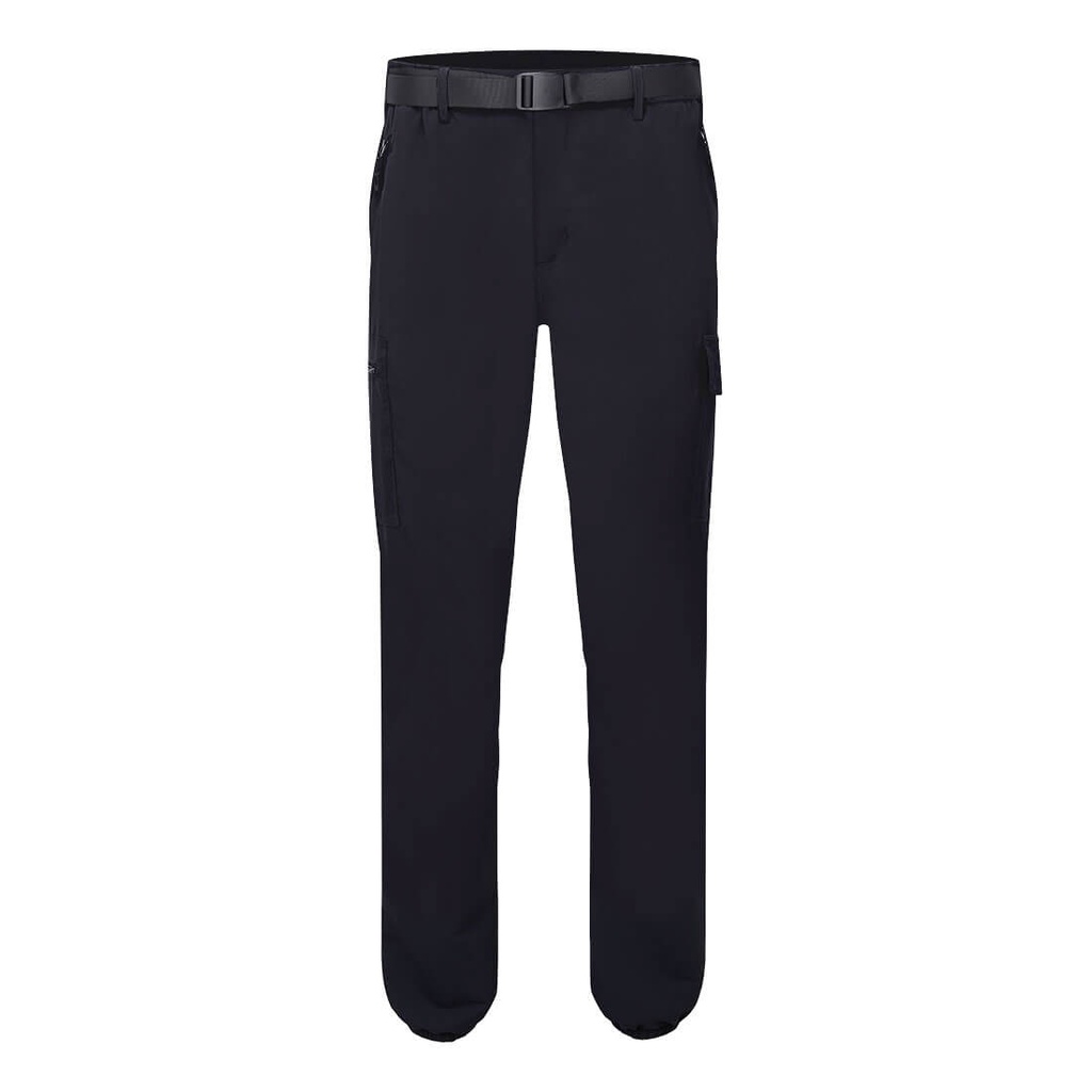 [L712BKR28] Stretch Lightweight Cuffed Trousers (28, Black)
