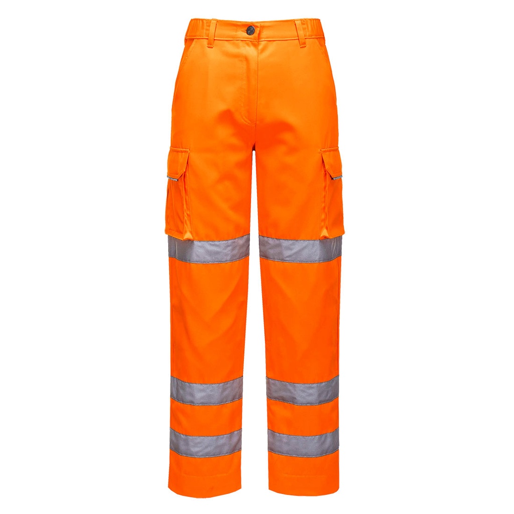 [LW71ORRS] Hi-Vis Women's Three Band Work Trousers (S, Orange)
