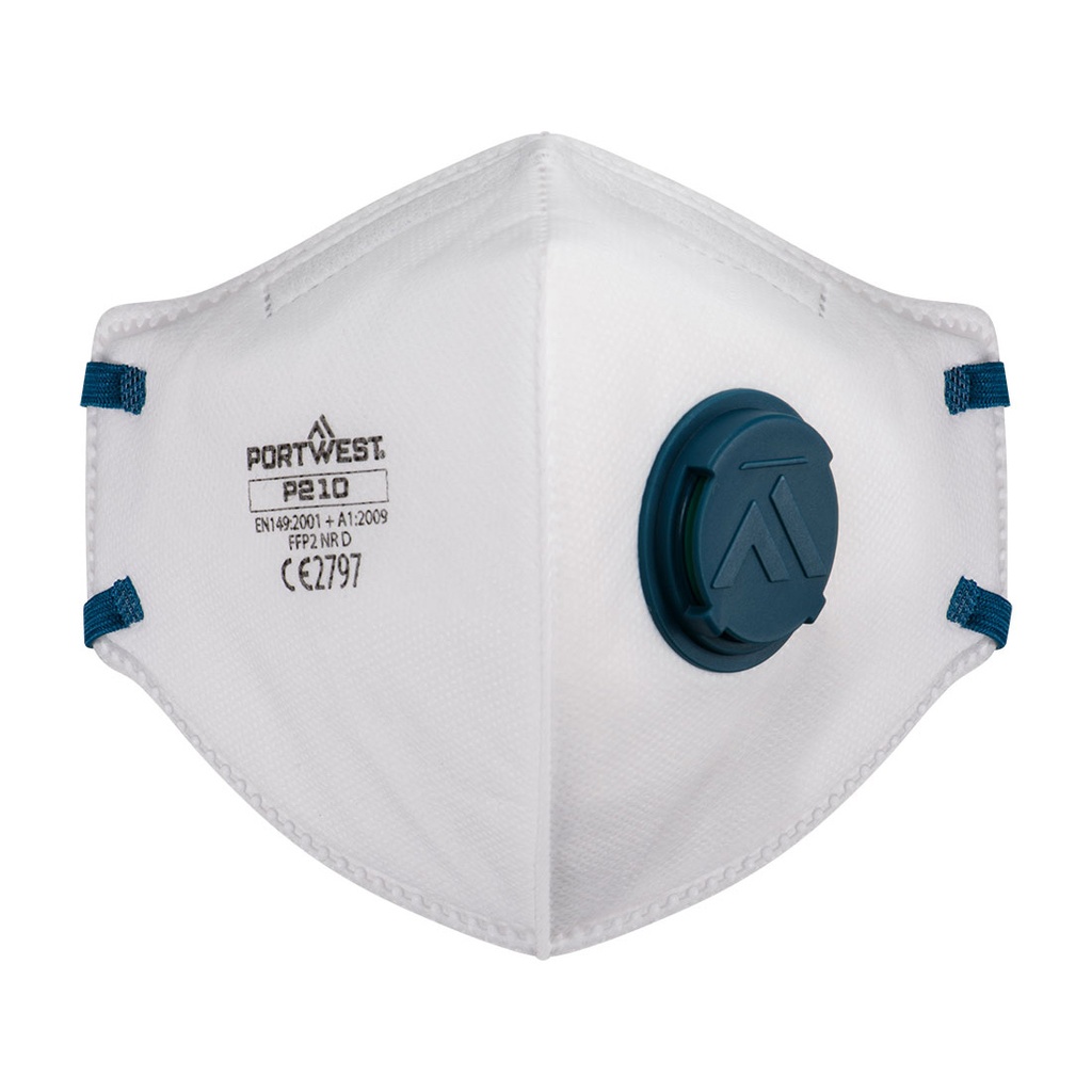 [P210] FFP2 Valved Dolomite Fold Flat Respirator (Pk3)