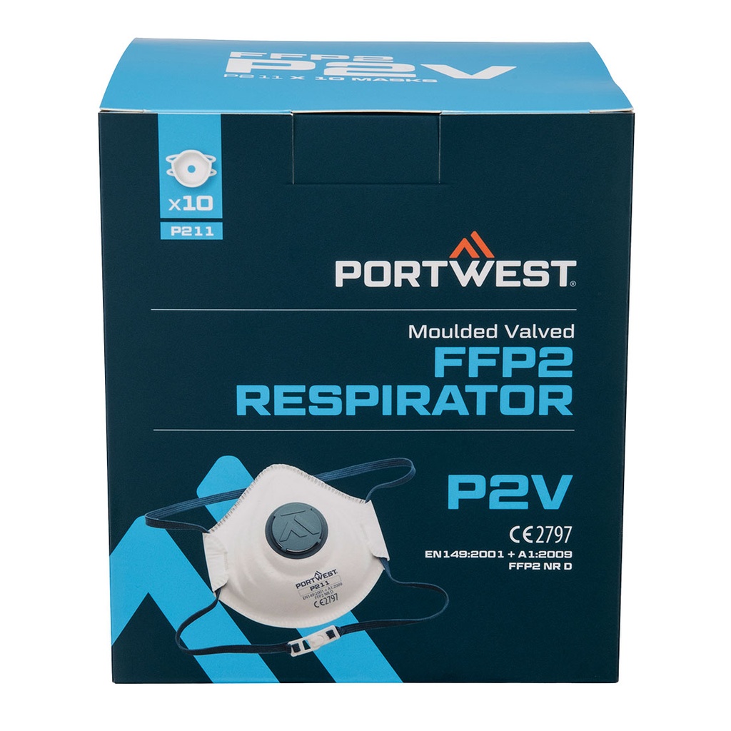 [P211WHR] Moulded FFP2 Valved Respirator (Pk10)