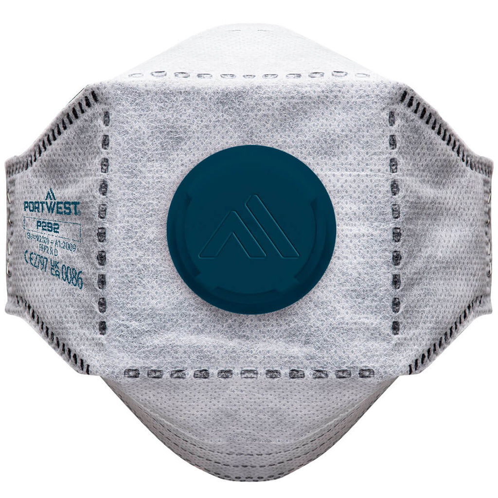 [P292] EAGLE FFP2 Valved Carbon Fold Flat Respirator (Pk10)