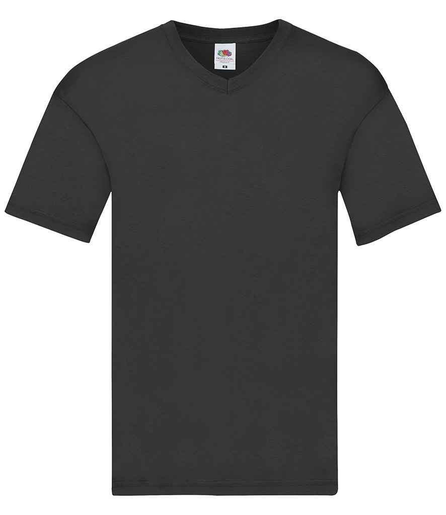 [SS631 BLK S] Fruit of the Loom Original V Neck T-Shirt (S, Black)