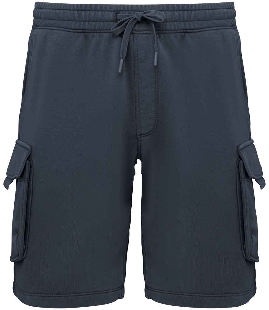 [NS717 WNV XS] Native Spirit French Terry Washed Effect Cargo Shorts (XS, Washed Navy)