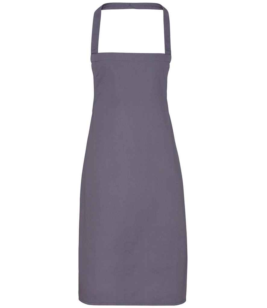 [PR102 DGY ONE] Premier Organic Cotton Bib Apron (Dark Grey)