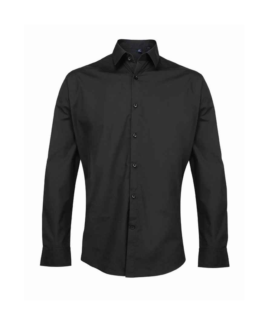 [PR207 BLK 14.5] Premier Supreme Long Sleeve Poplin Shirt (14.5, Black)