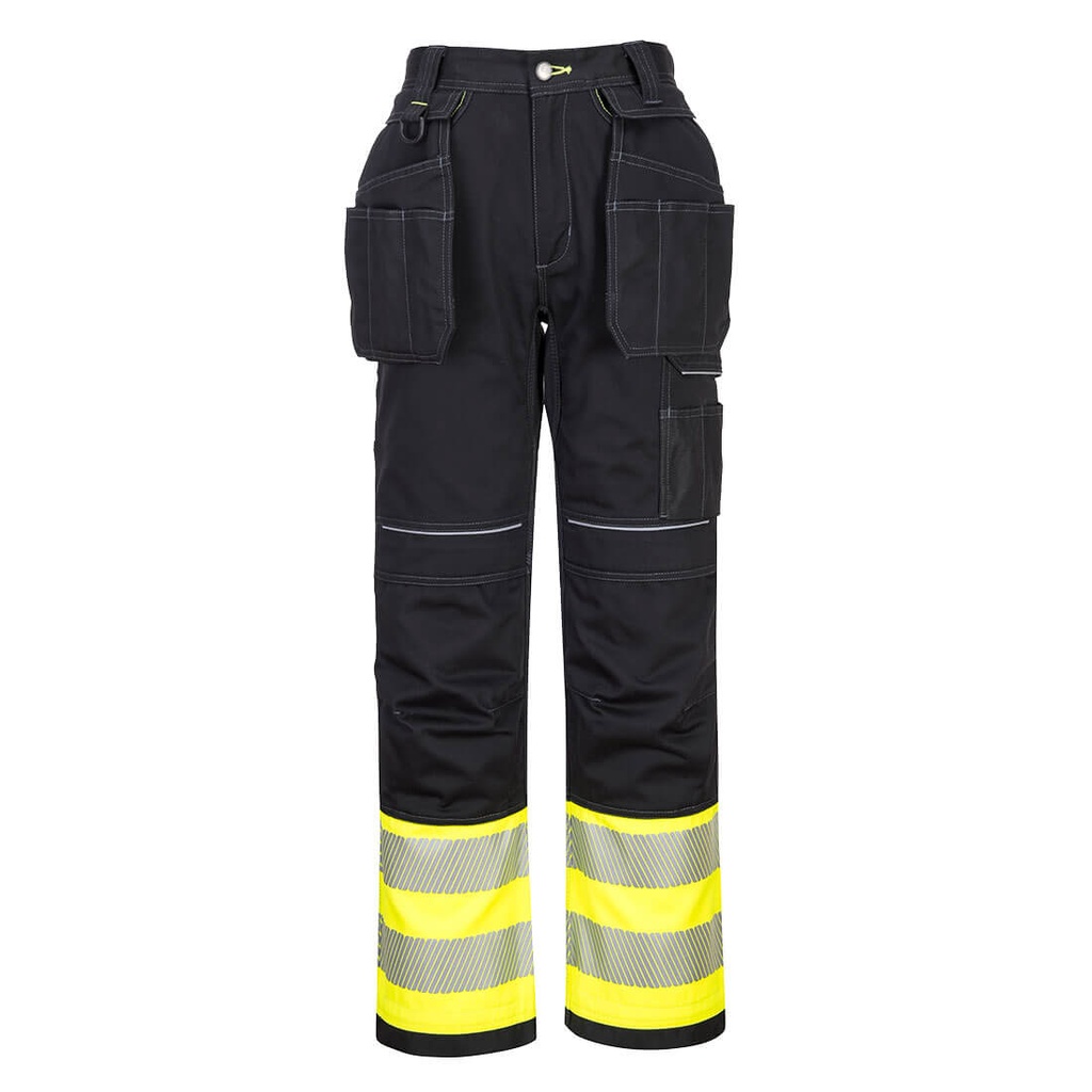[PW307YBR28] PW3 Hi-Vis Class 1 Holster Pocket Trousers (Yellow/Black, 28)