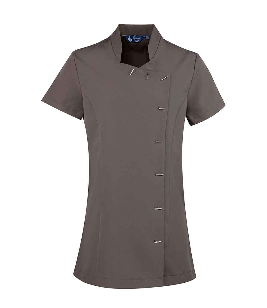 [PR682 DGY 6] Premier Ladies Orchid Short Sleeve Tunic (6, Dark Grey)