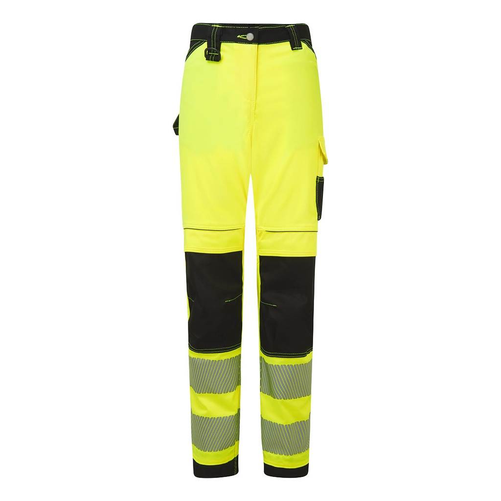[PW385YBR26] PW3 Hi-Vis Women's Stretch Work Trousers (Yellow/Black, 26)