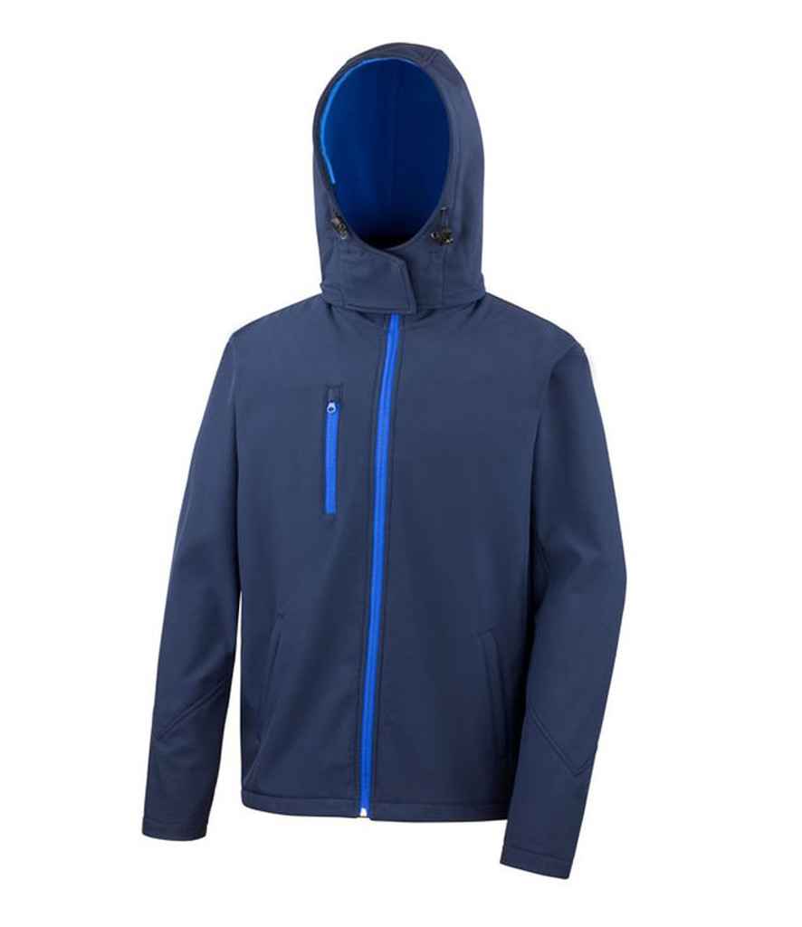 [RS230M NV/RY S] Result Core Hooded Soft Shell Jacket (S, Navy/Royal Blue)
