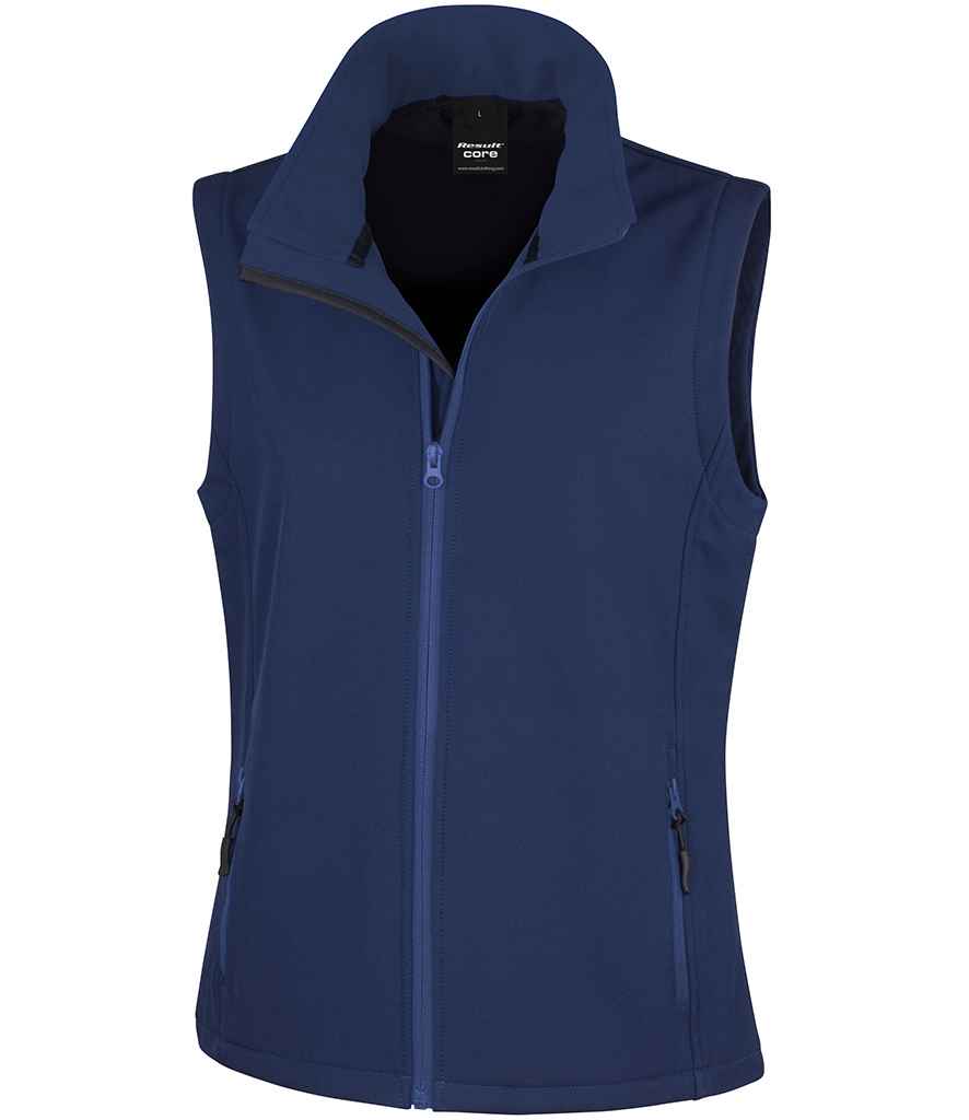 [RS232F NV/NV XS] Result Core Ladies Printable Soft Shell Bodywarmer (XS, Navy/Navy)