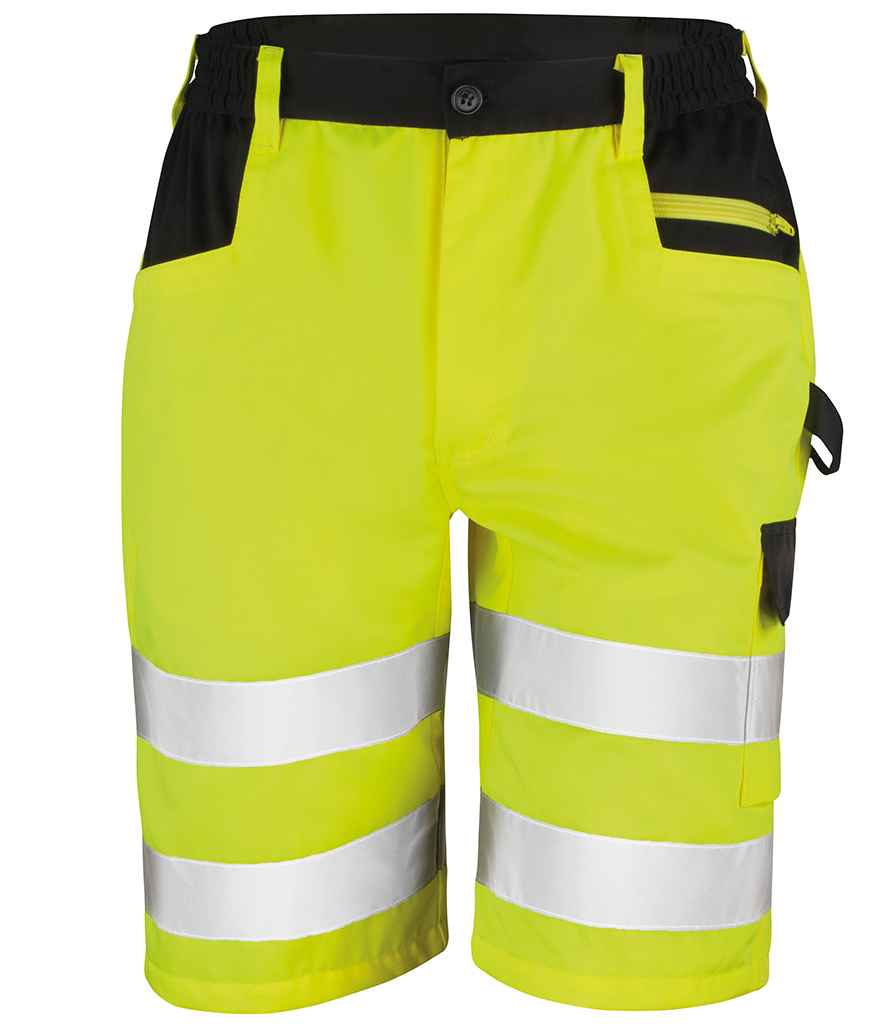 [RS328 FLY XS] Result Safe-Guard Hi-Vis Cargo Shorts (XS, Fluorescent Yellow)