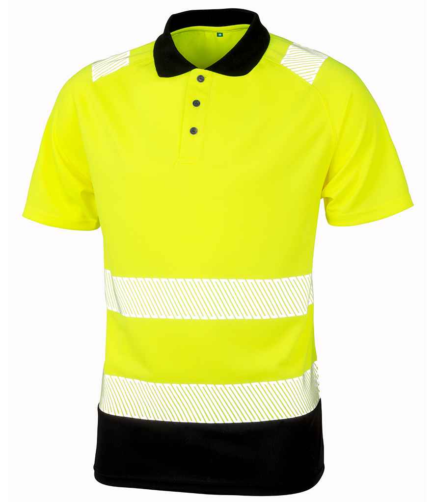 [RS501 FLY S/M] Result Genuine Recycled Safety Polo Shirt (S/M, Fluorescent Yellow)