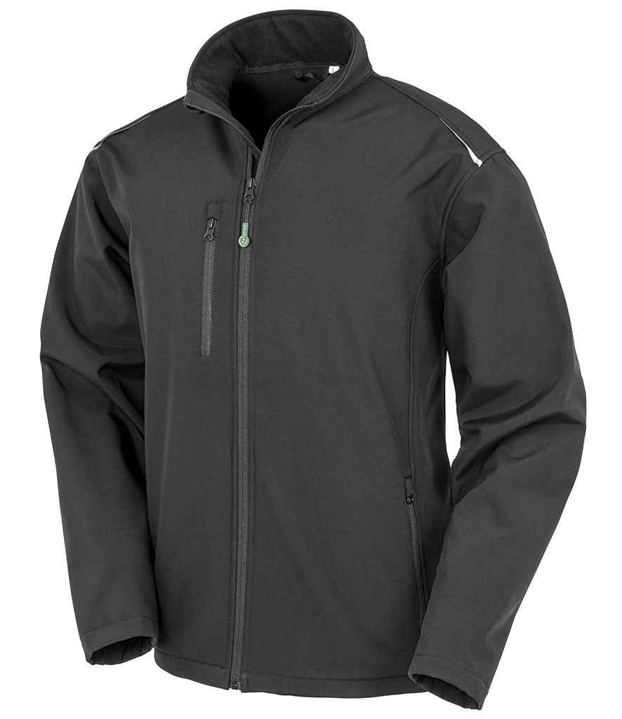 [RS900 BLK XS] Result Genuine Recycled Three Layer Printable Soft Shell Jacket (XS, Black)