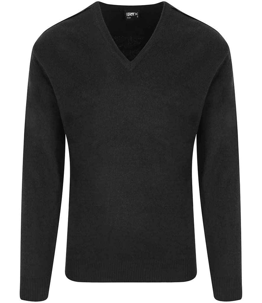 [RX200 BLK S] Pro RTX Pro Acrylic V Neck Sweater (S, Black)
