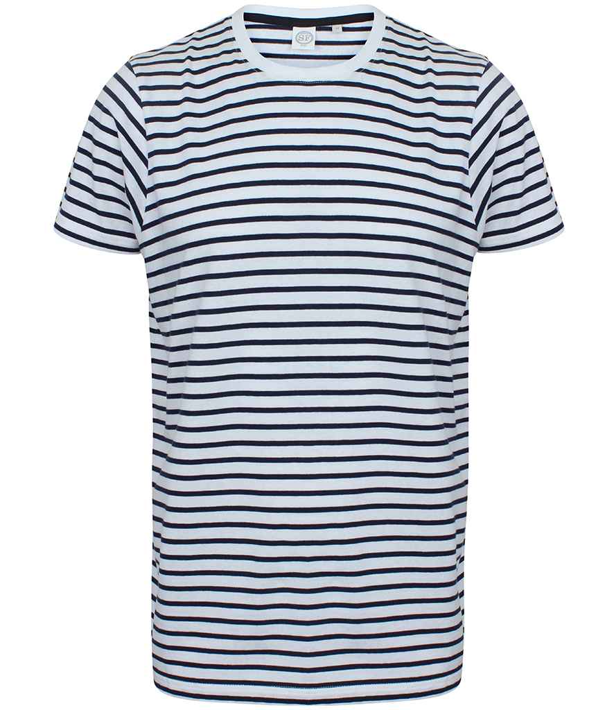 [SF202 WH/OX XXS] SF Clothing Unisex Striped T-Shirt (XXS, White/Oxford Navy)