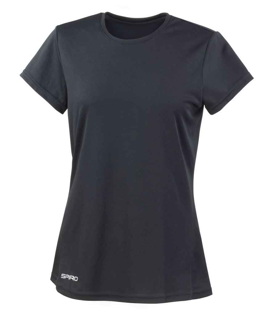 [SR253F BLK XS] Spiro Ladies Quick Dry Performance T-Shirt (XS, Black)