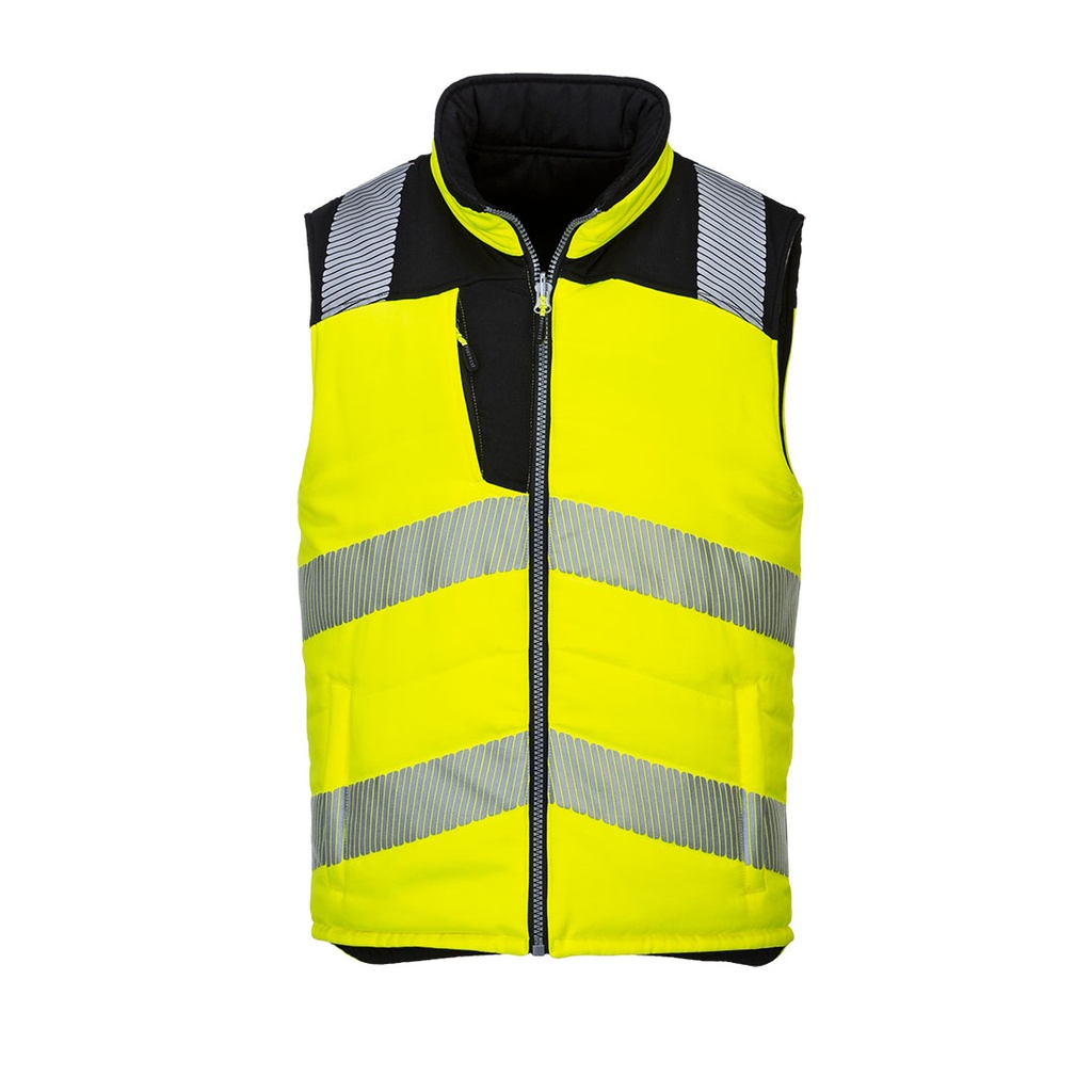 [PW374YBRS] PW3 Hi-Vis Reversible Bodywarmer (Yellow/Black, S)