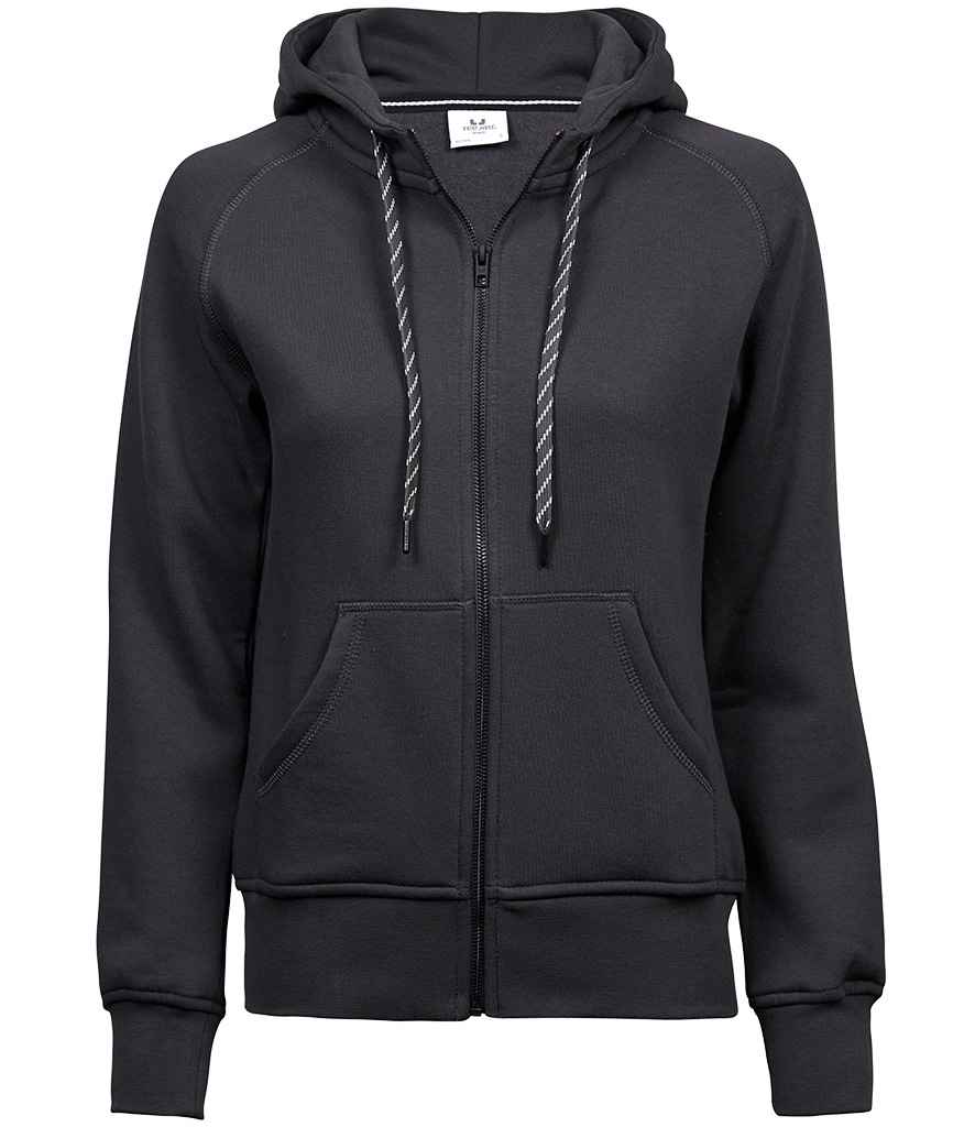 [T5436 DGY S] Tee Jays Ladies Fashion Zip Hooded Sweatshirt (S, Dark Grey)