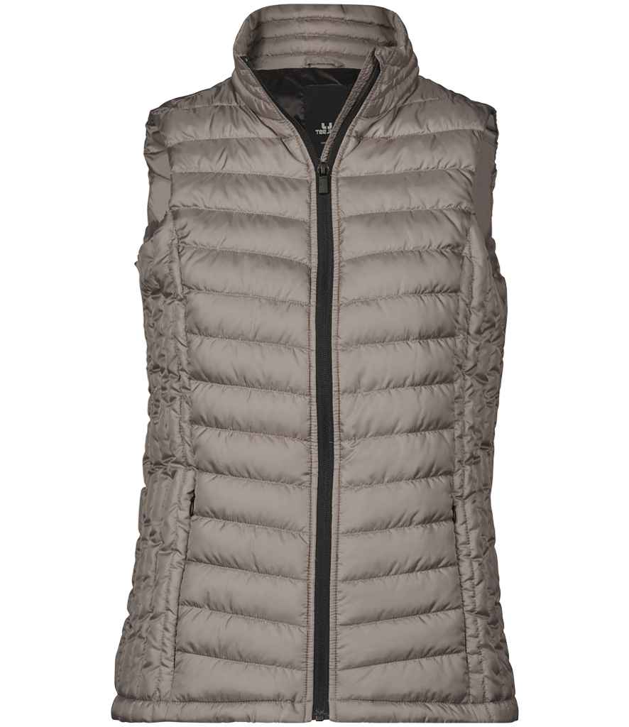 [T9633 DFW S] Tee Jays Ladies Zepelin Padded Bodywarmer (S, Driftwood)