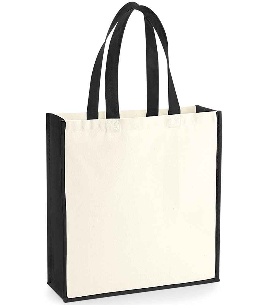 [W600 NT/BK ONE] Westford Mill Gallery Canvas Tote (Natural/Black)