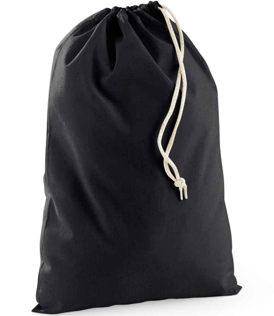 [W915 BLK XXS] Westford Mill Recycled Cotton Stuff Bag (XXS, Black)