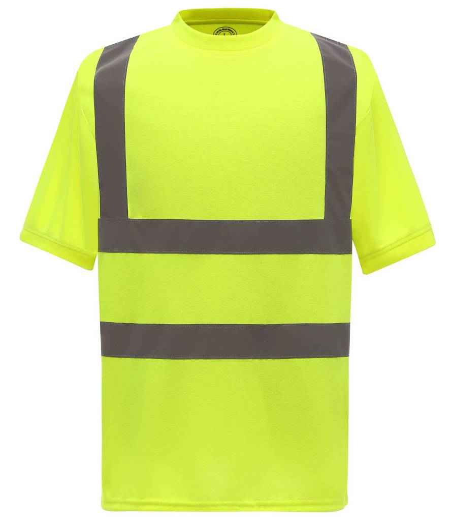 [YK010 YEL S] Yoko Hi-Vis Short Sleeve T-Shirt (S, Yellow)