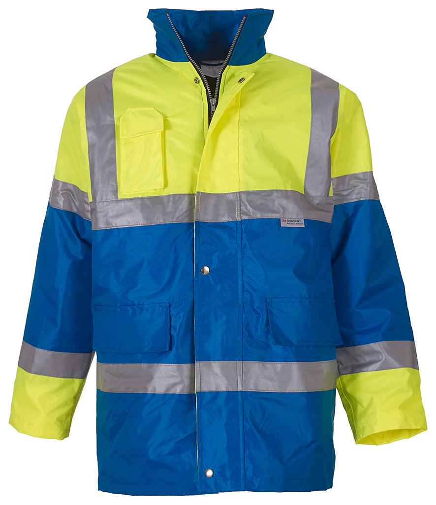 [YK205 YL/RY S] Yoko Hi-Vis Contrast Jacket (S, Yellow/Royal Blue)