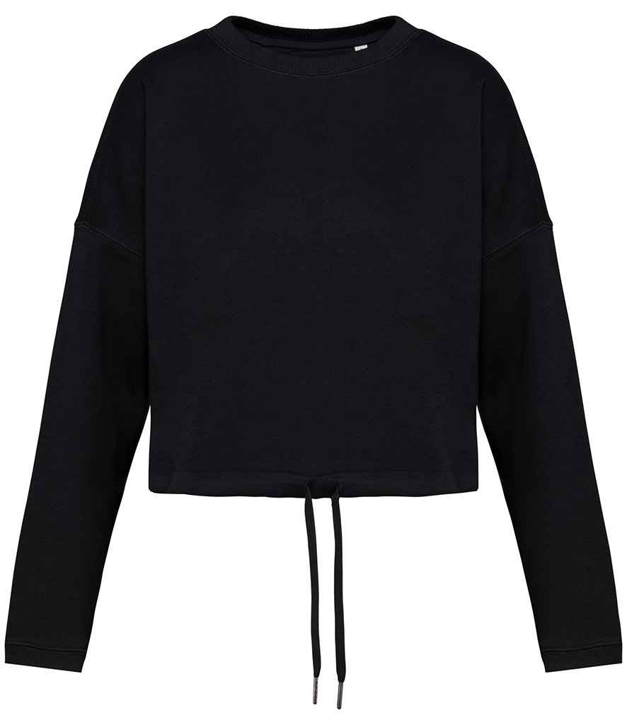 [NS429 APR XS] Native Spirit Ladies Oversized Cropped Sweatshirt (XS, Apricot)