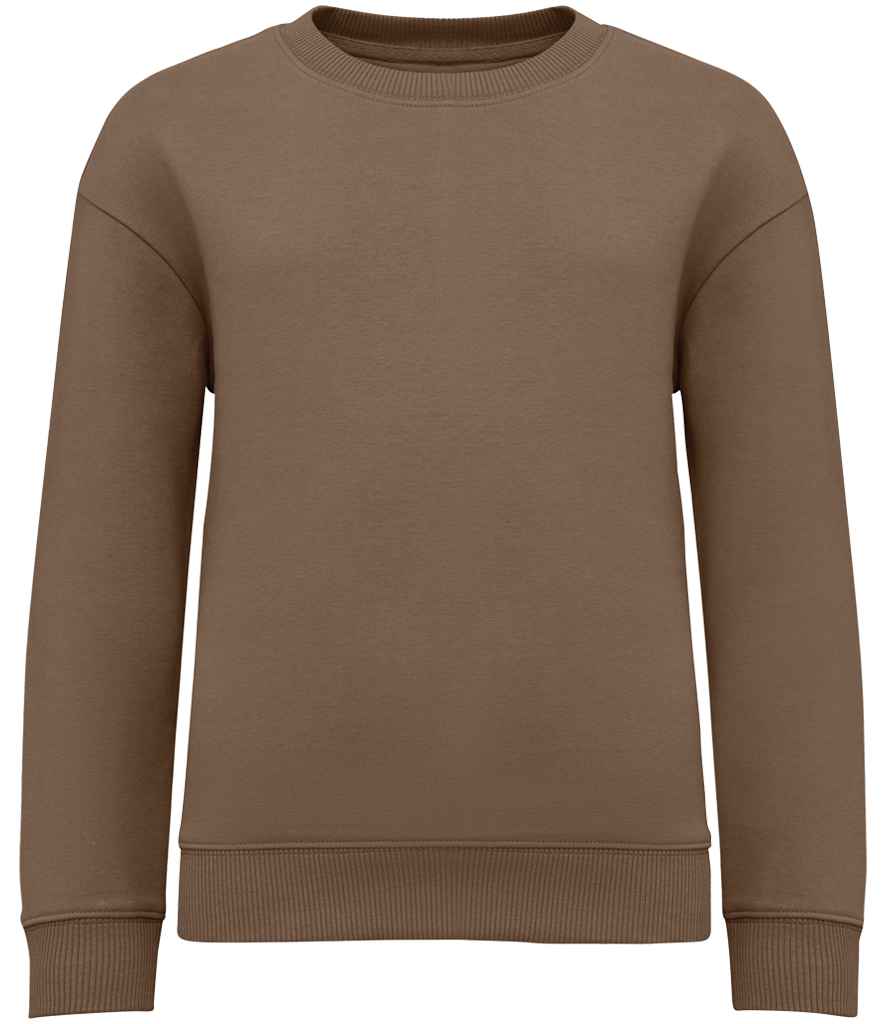 [NS437 DFW 4-6] Native Spirit Kids Oversized Round Neck Sweatshirt (4-6, Driftwood)