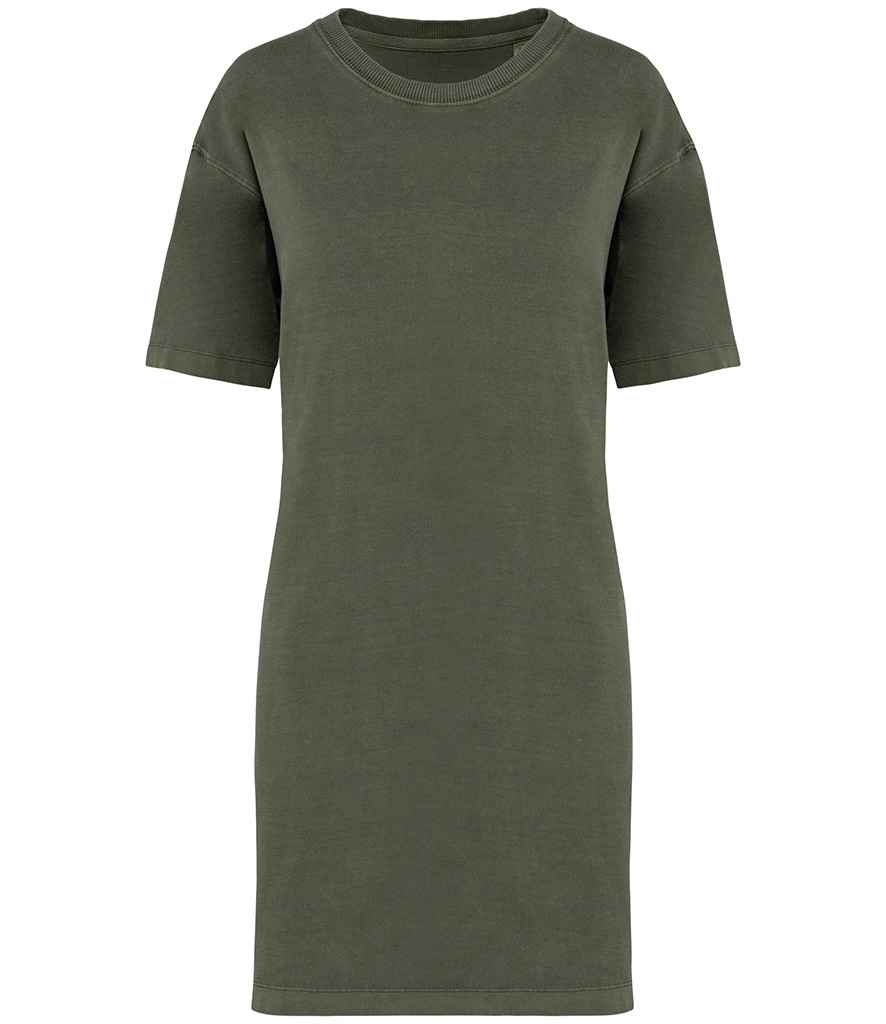 [NS5000 WOK XS] Native Spirit Ladies T-Shirt Dress (XS, Washed Organic Khaki)
